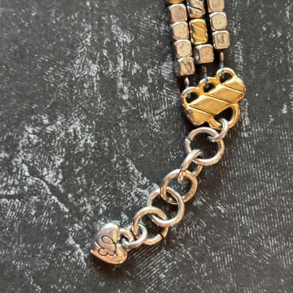 Brighton Silver Gold Tone Three Strand Cube Bracelet - Picture 6 of 9